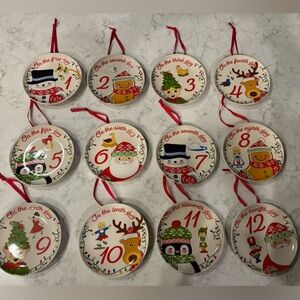 Temptations by Tara 12 Days of Christmas Mini Plates Ornaments Set